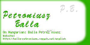 petroniusz balla business card